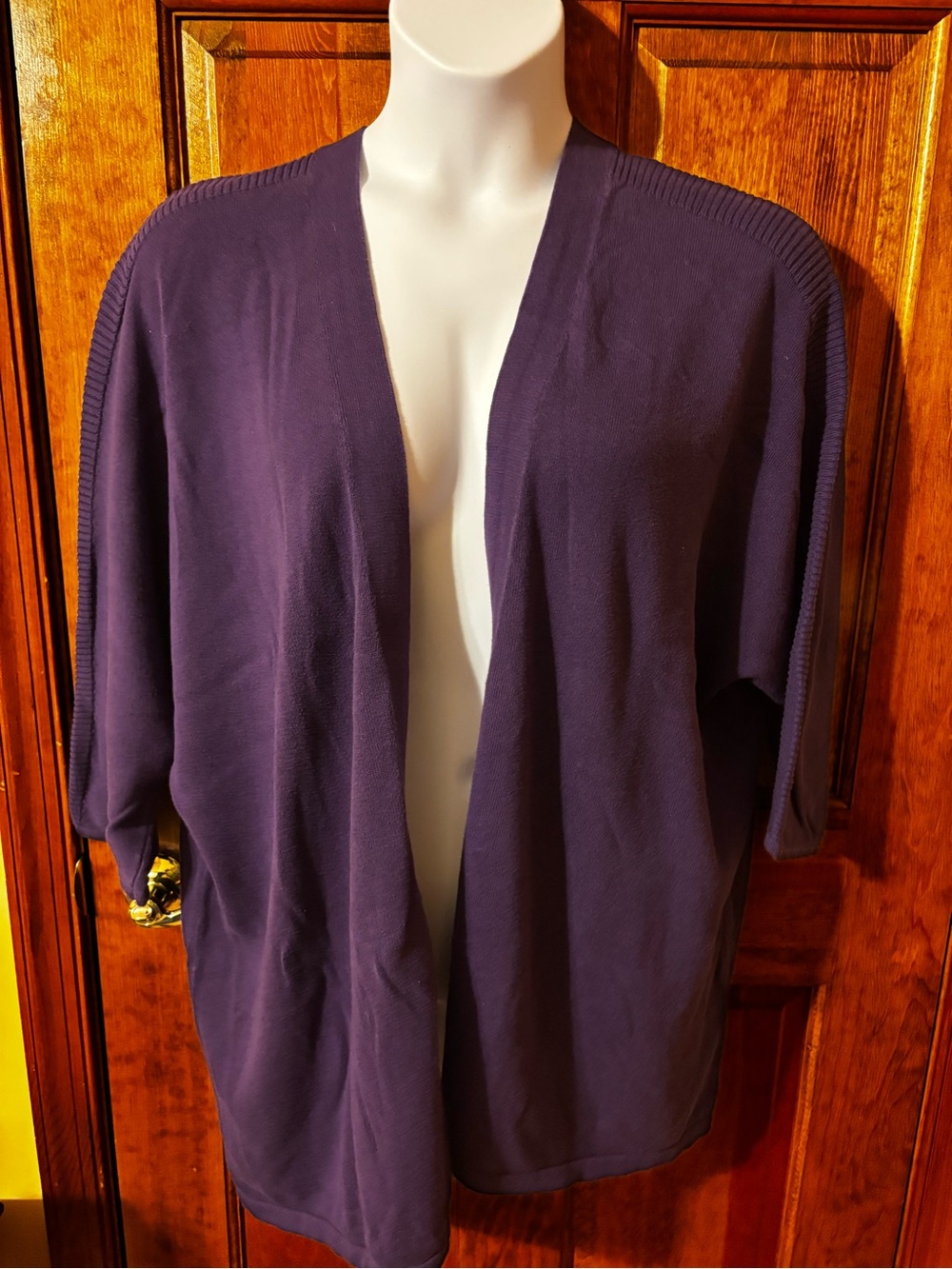Catherines Deep Purple Open-Front Women's Cardigan